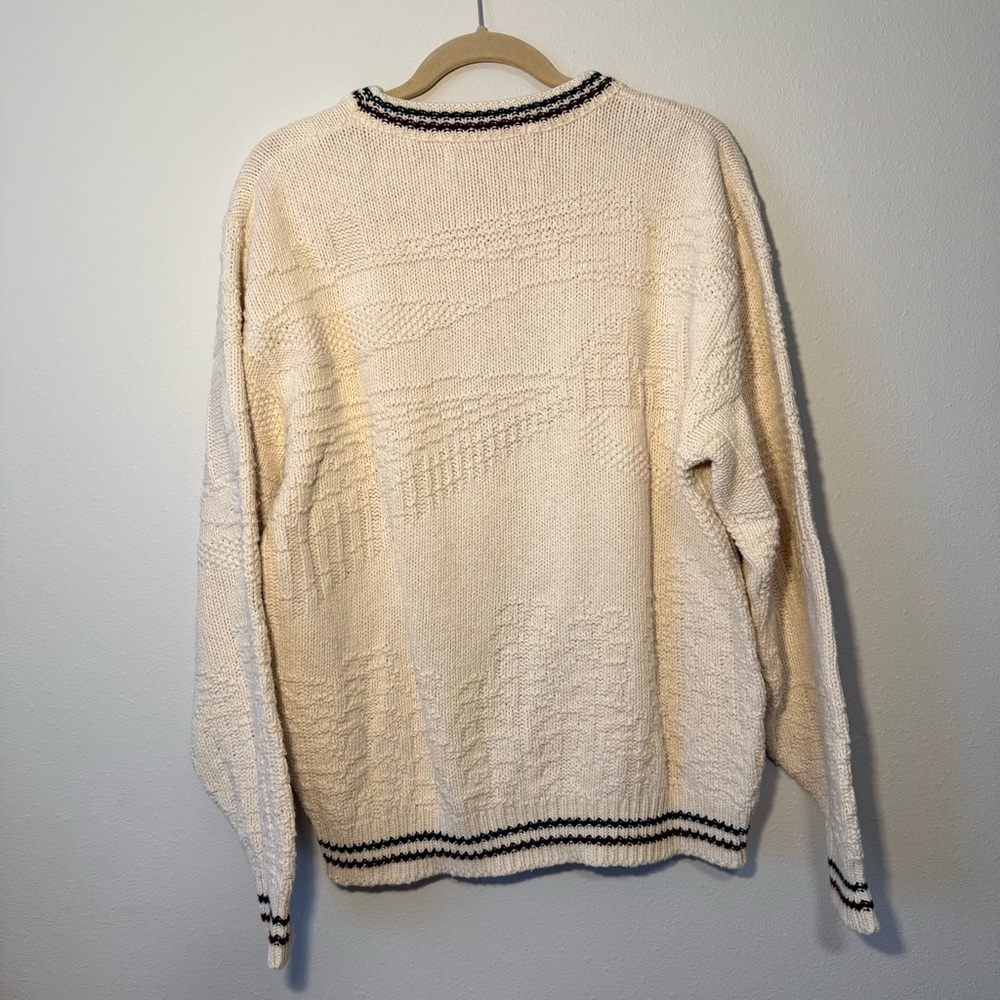 Shenandoah Embroidered Knit Bird Sweater Cream White 100% Cotton - Picture 6 of 7